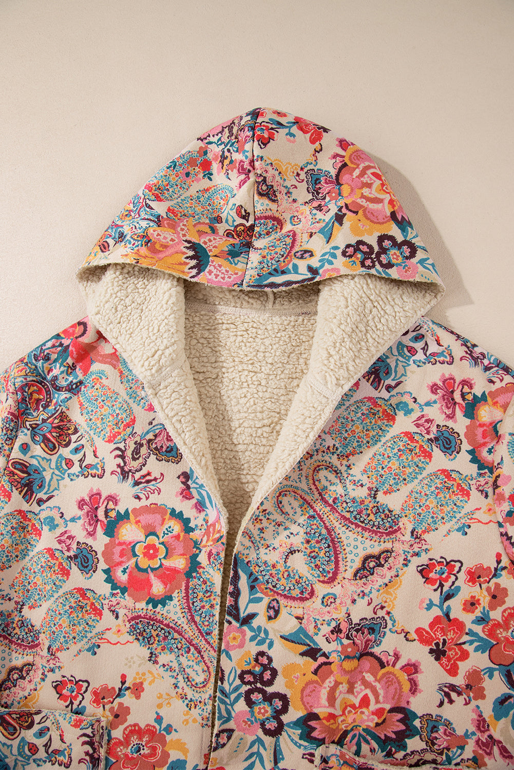 Vintage Paisley Floral Printed Hooded Jacket