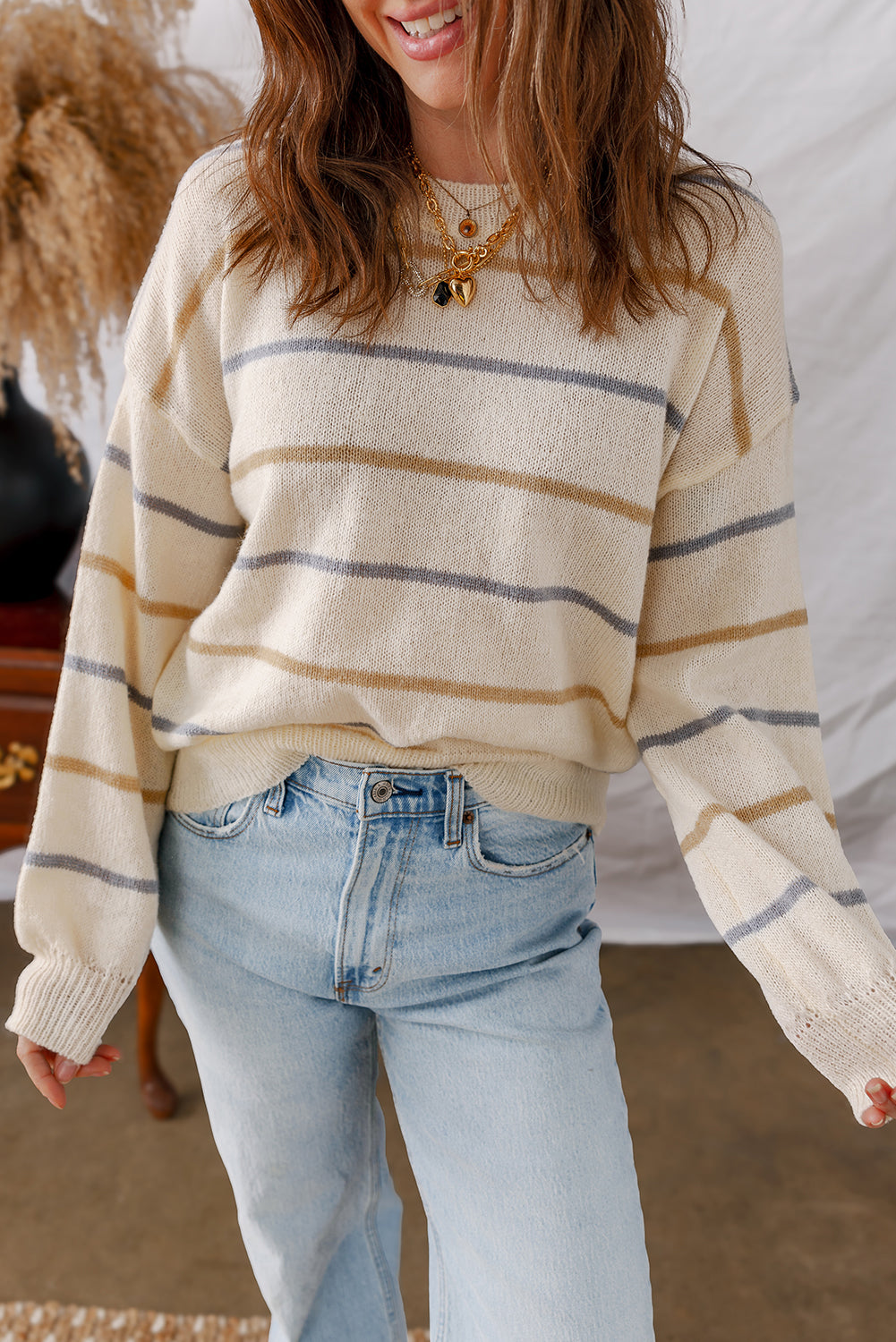 Brown Striped Sweater