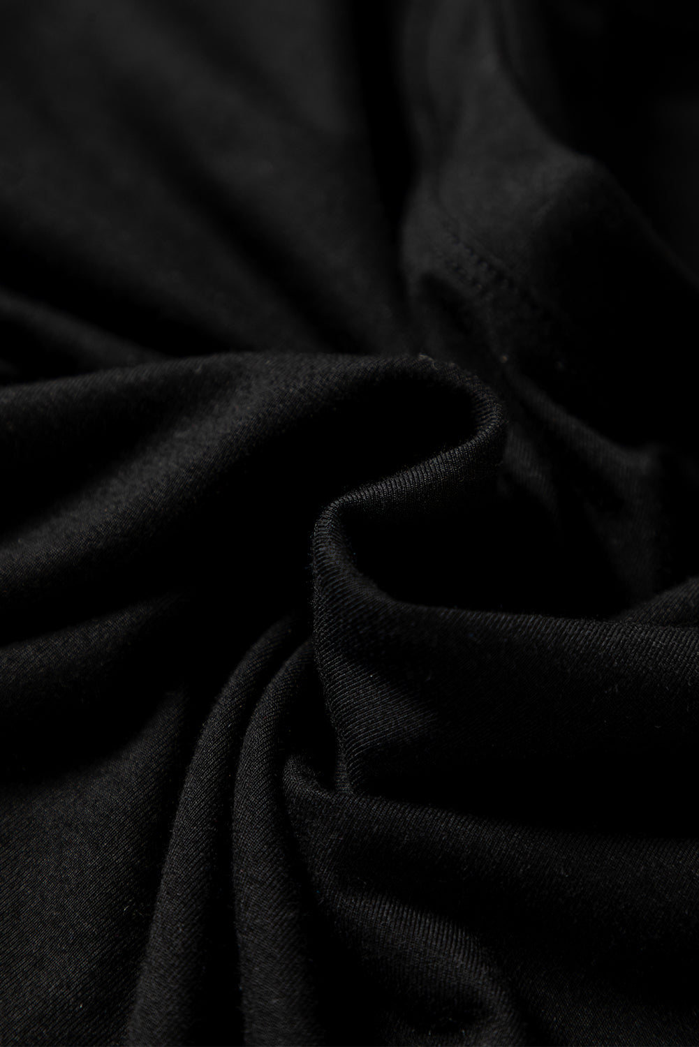 Black Solid Color Long Sleeve Slim Fit Top