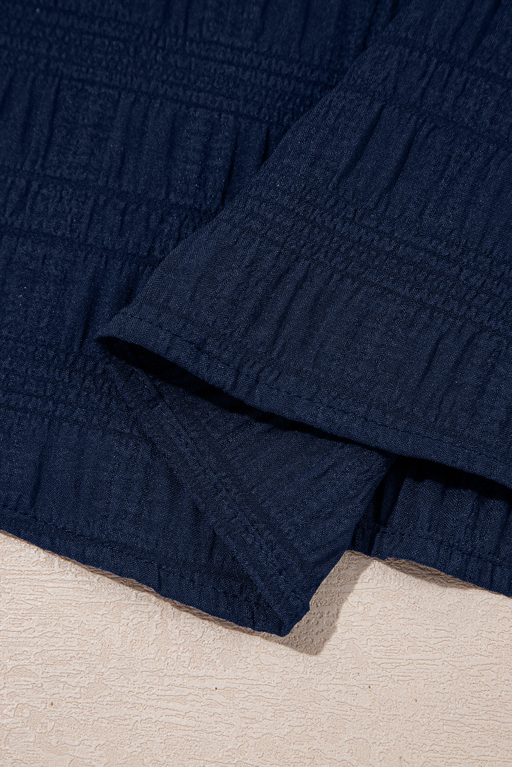 Dirty Blue Ruffle Top and Shirred High Waist Shorts Set