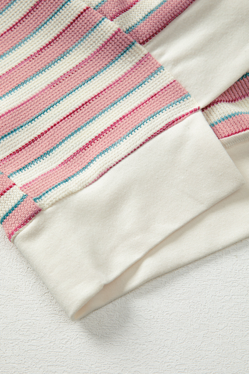 Pink Striped Oversized Pullover Top