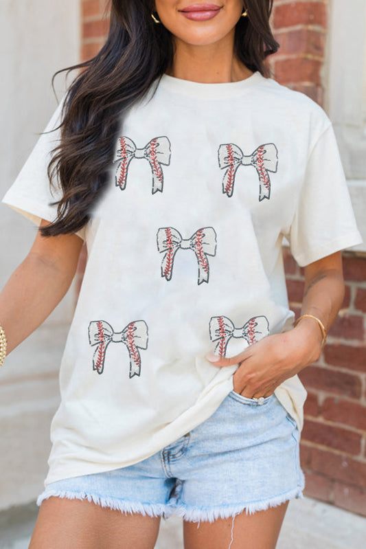 White Game Day Crewneck T Shirt