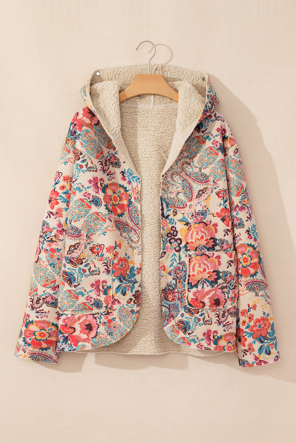 Vintage Paisley Floral Printed Hooded Jacket