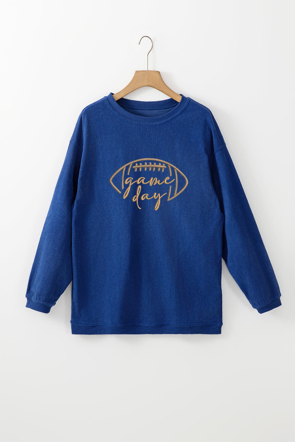 Black Football Drop Shoulder Game Day Sweatshirt