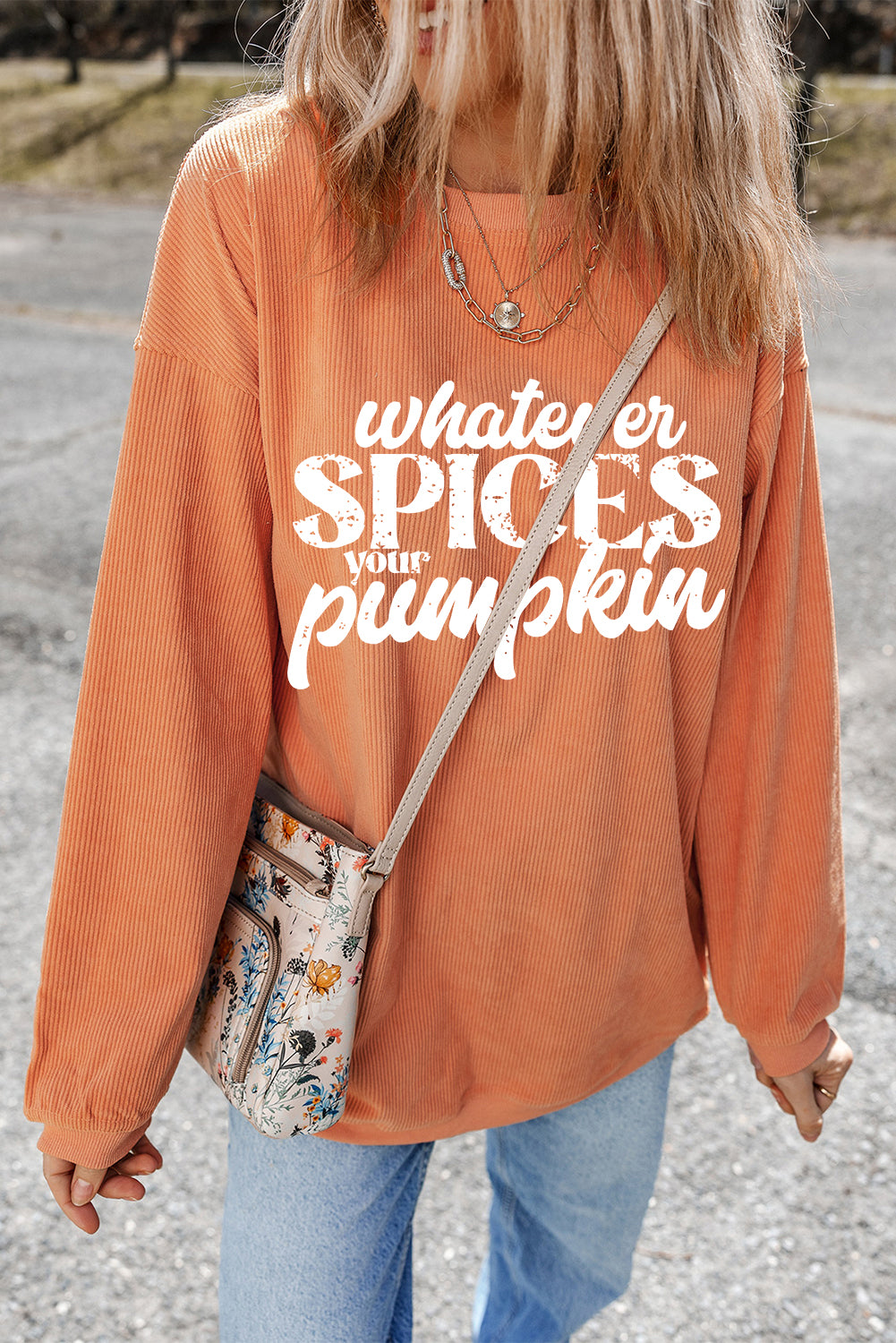 Orange Graphic Sweatshirt