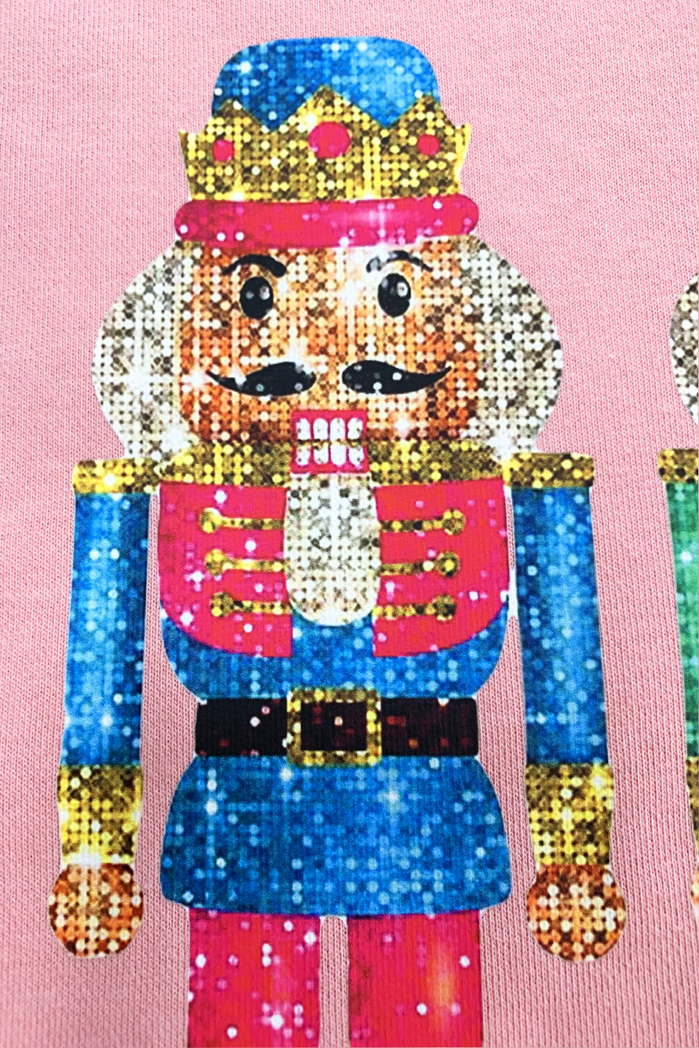 Pink Nutcracker Graphic Drop Shoulder Christmas Sweatshirt