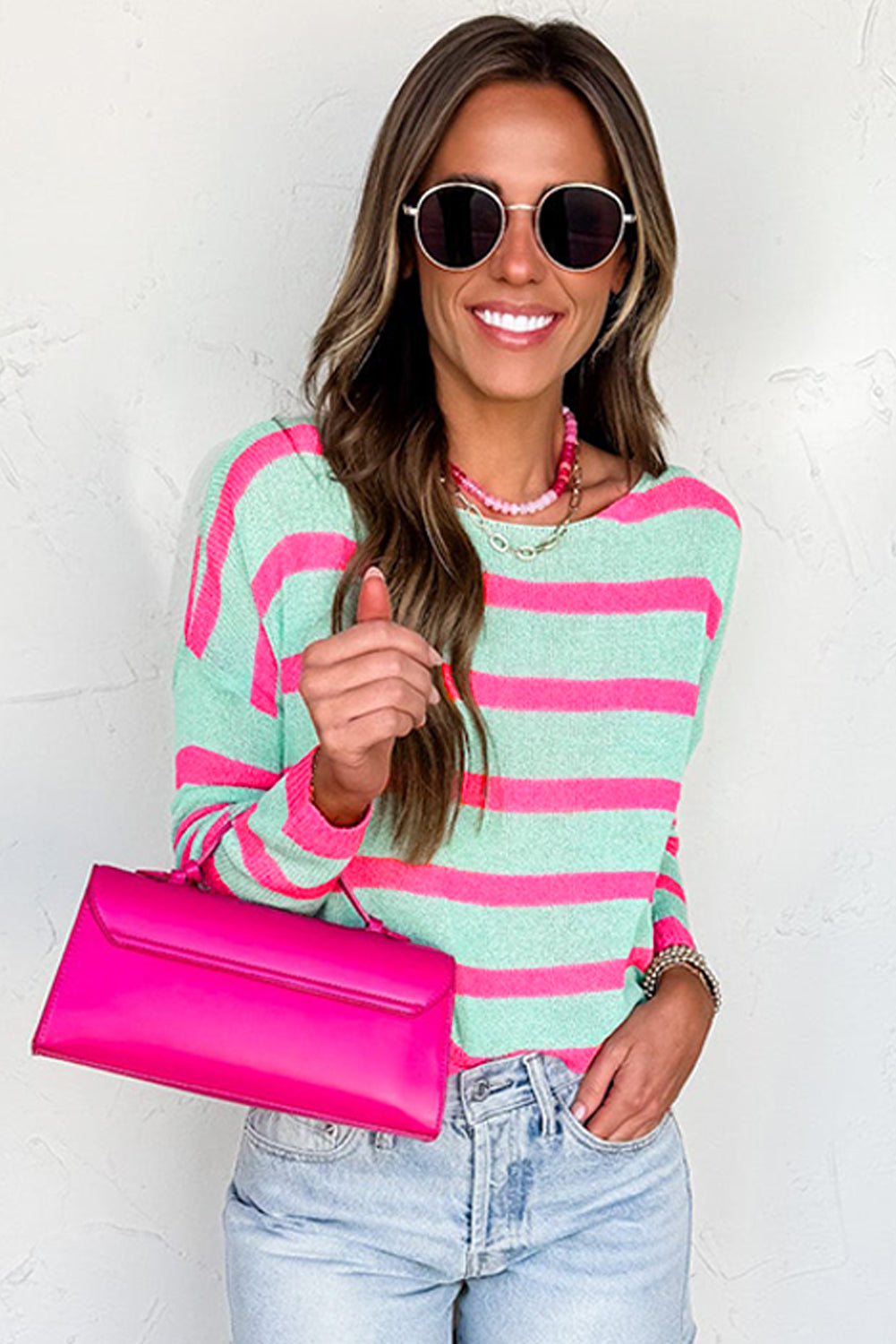 Striped Round Neck Sweater