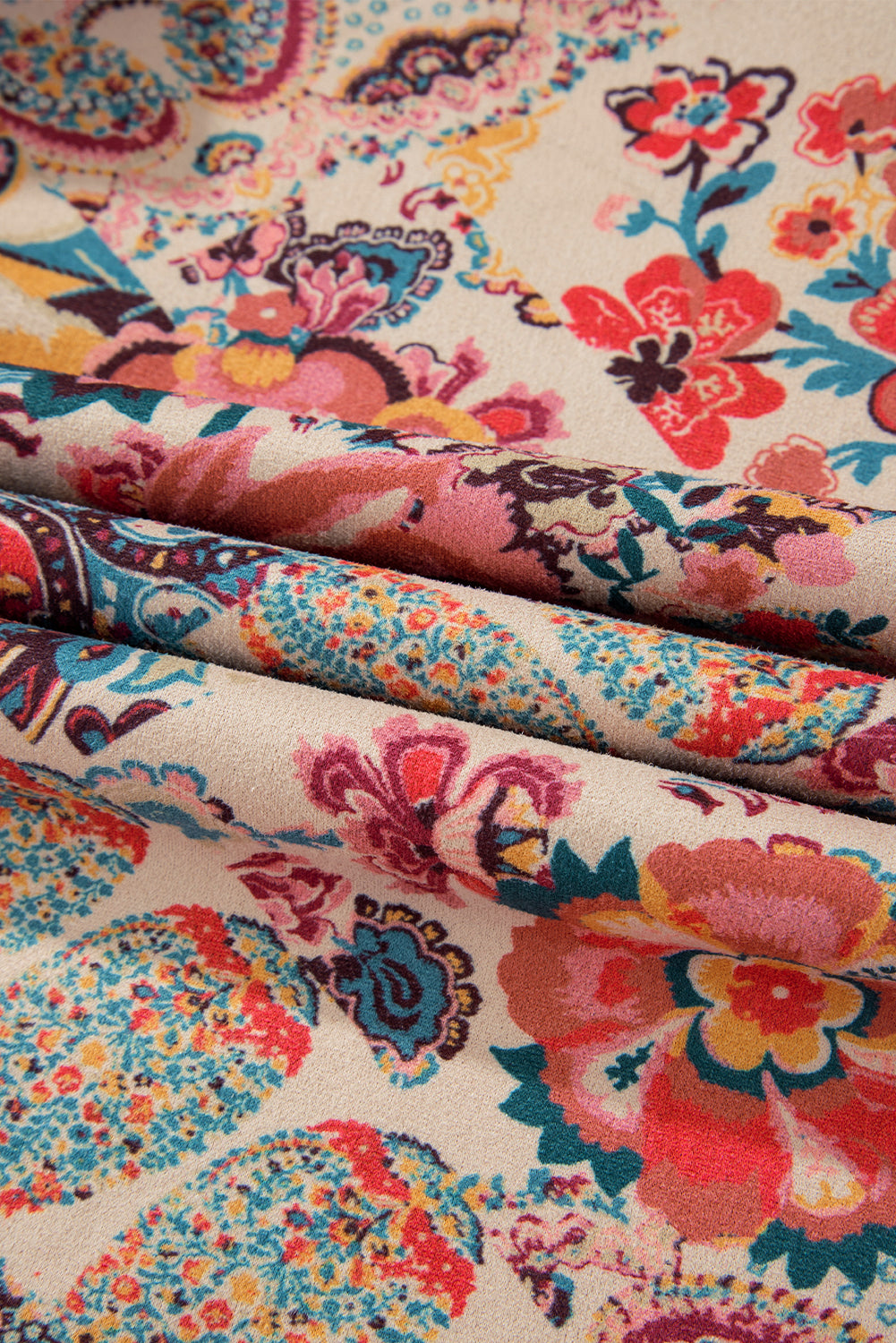 Vintage Paisley Floral Printed Hooded Jacket