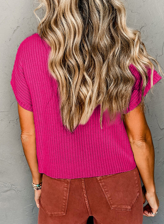 Rose Red Short Sleeve Top