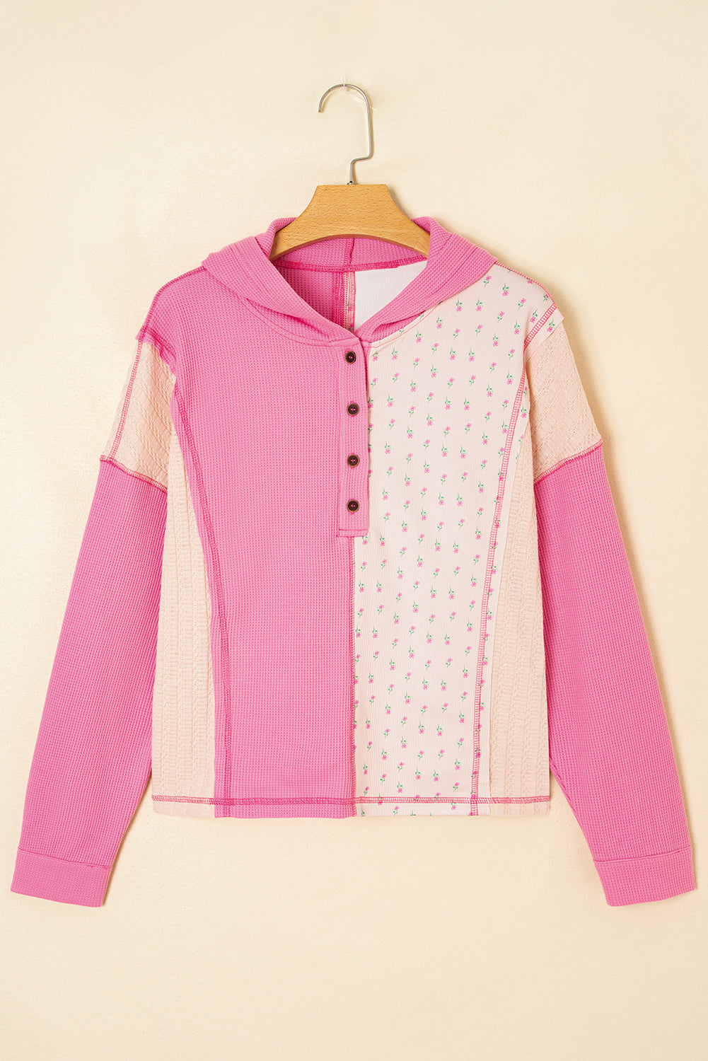 Pink Hooded Oversized Pullover