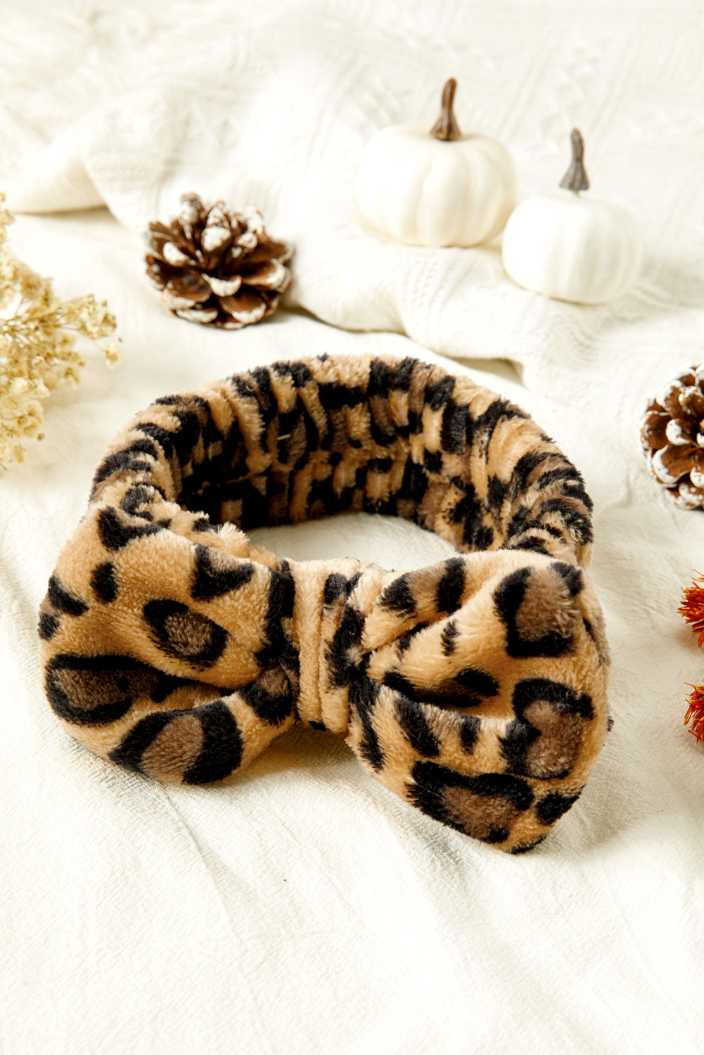 Thai Curry Leopard Print Soft Bow Headband