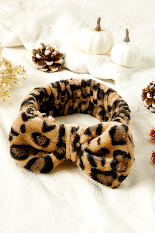Thai Curry Leopard Print Soft Bow Headband