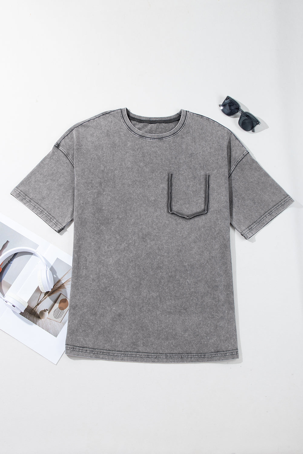Gray Half Sleeve Vintage T Shirt