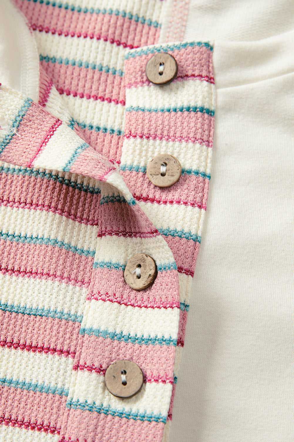Pink Striped Oversized Pullover Top