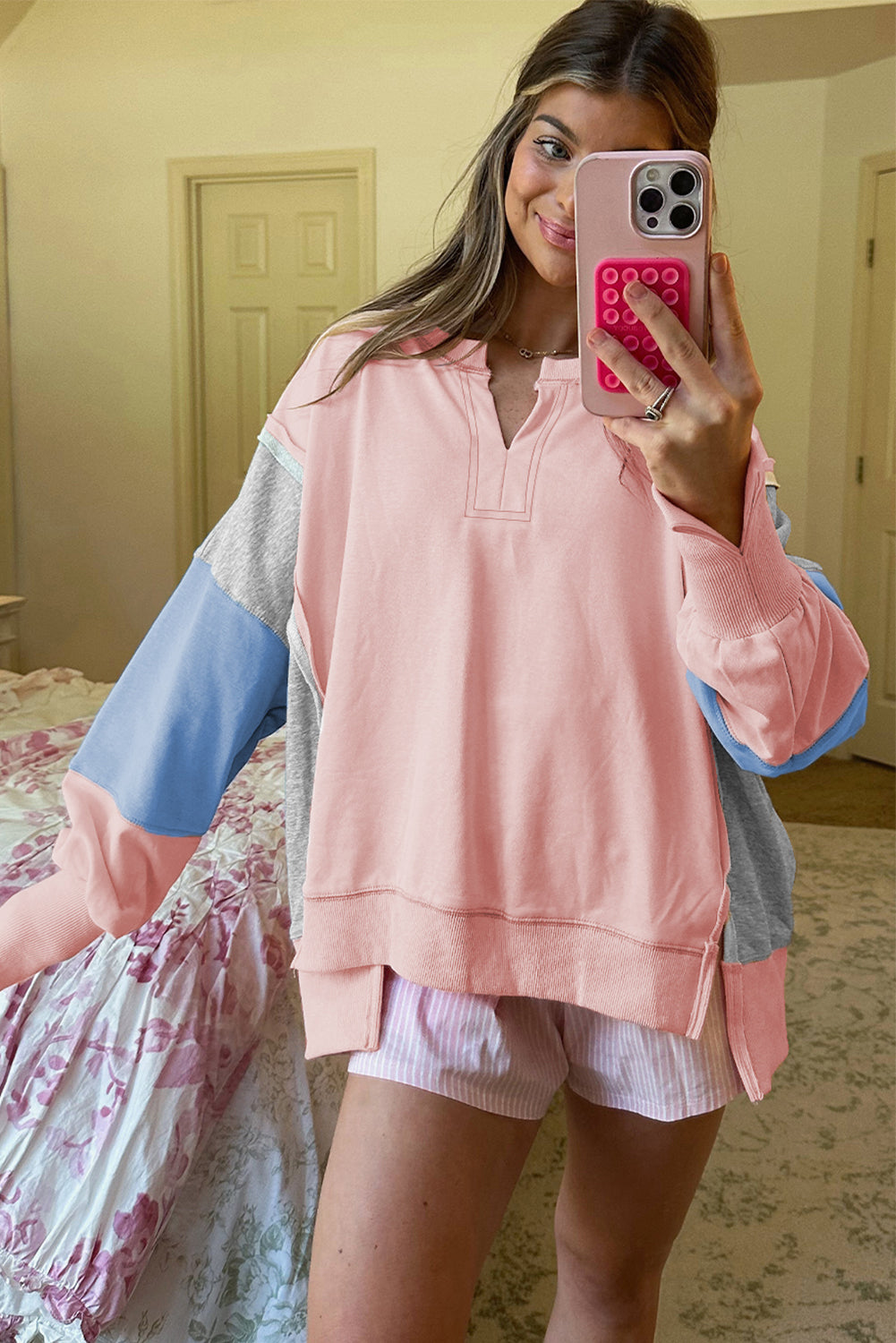 Pink Oversized Sweatshirt