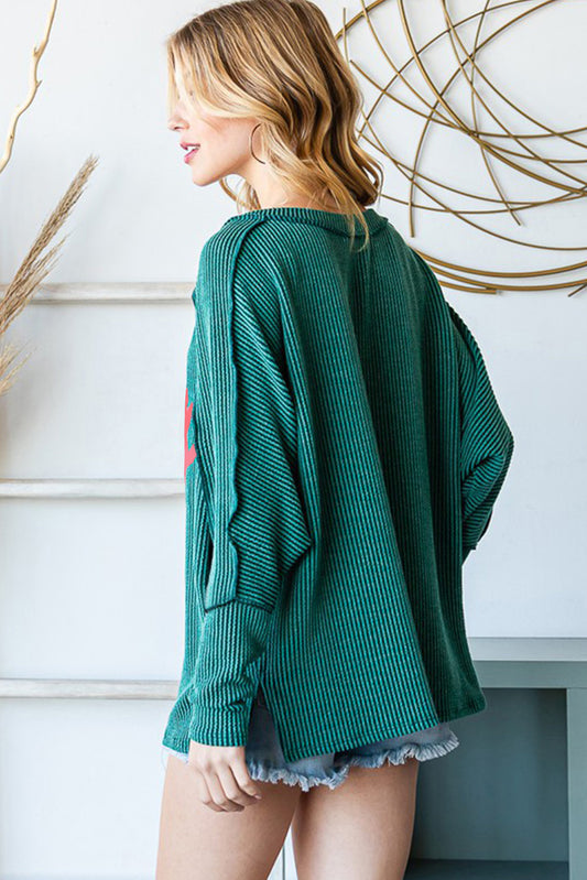 Green Merry Christmas Top