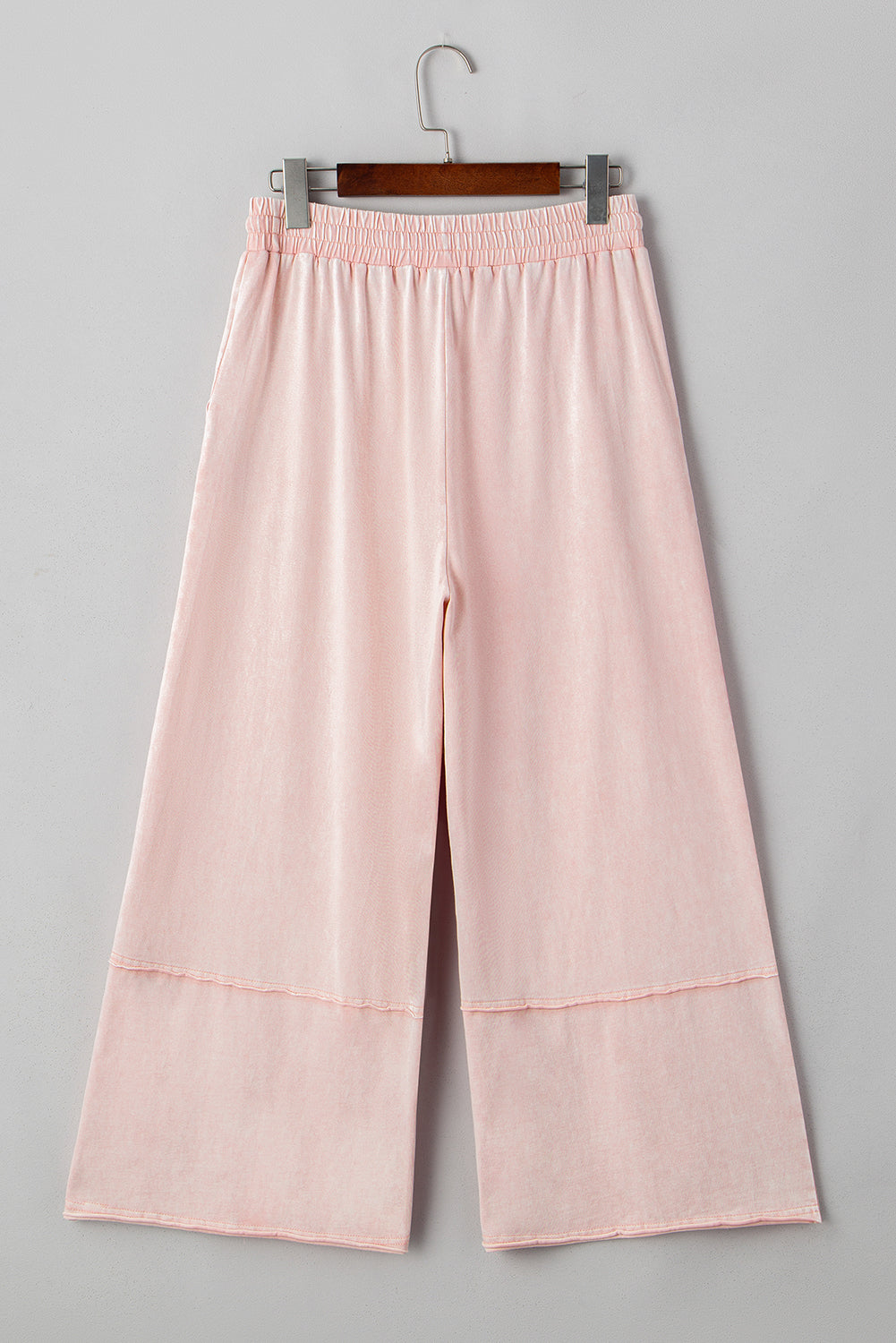 Pink Flower Cropped Wide Leg Pants