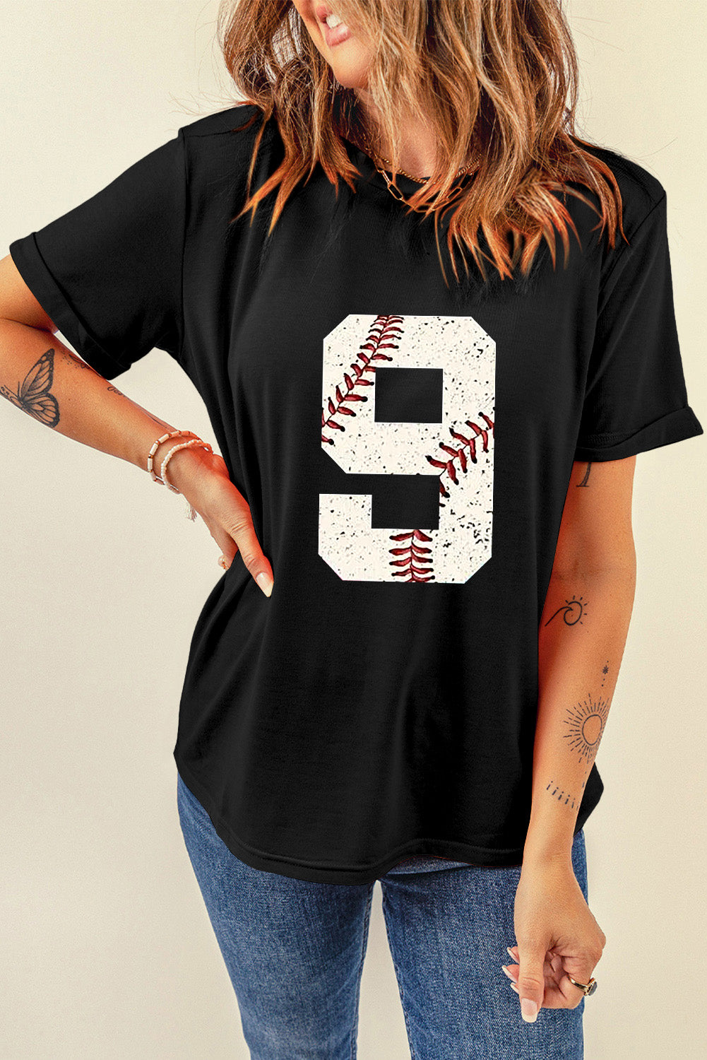 Black Game Day Oversize Tee