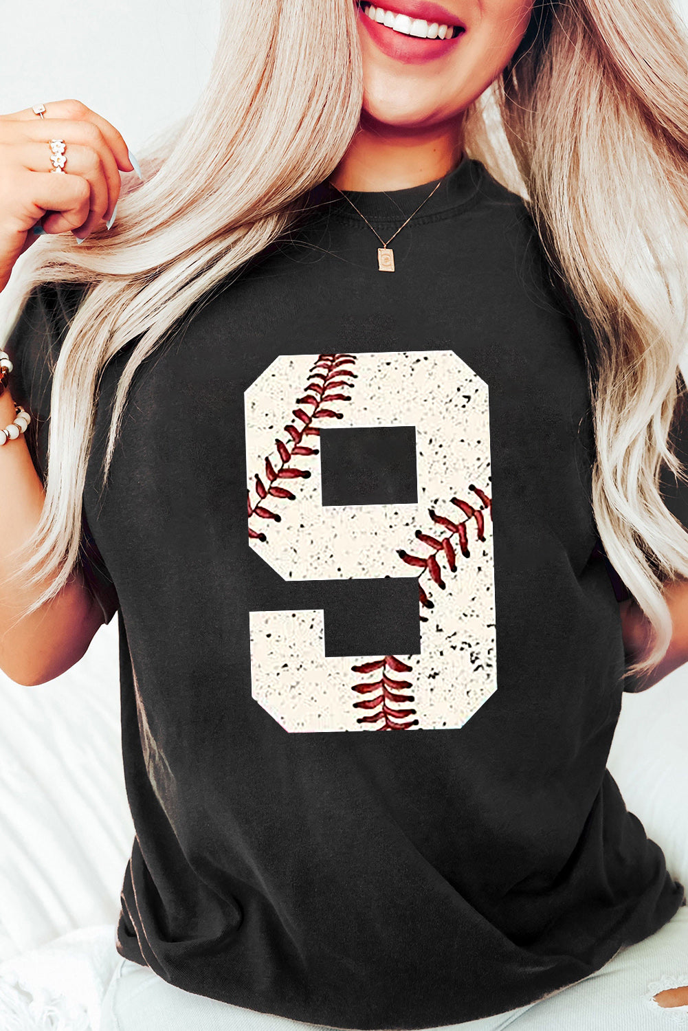 Black Game Day Oversize Tee