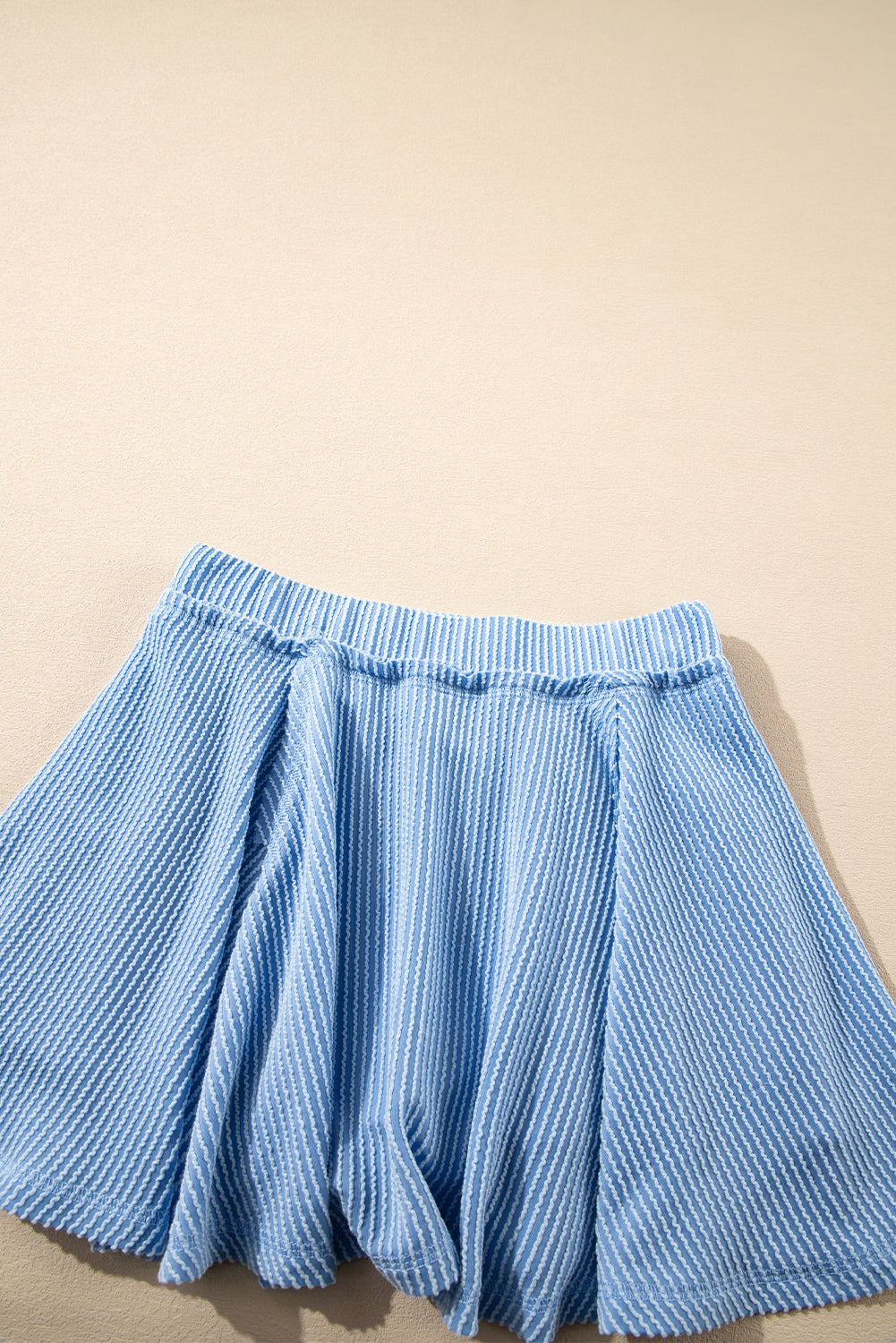 Sky Blue Sleeve Pullover Ruffle Mini Skirt Set