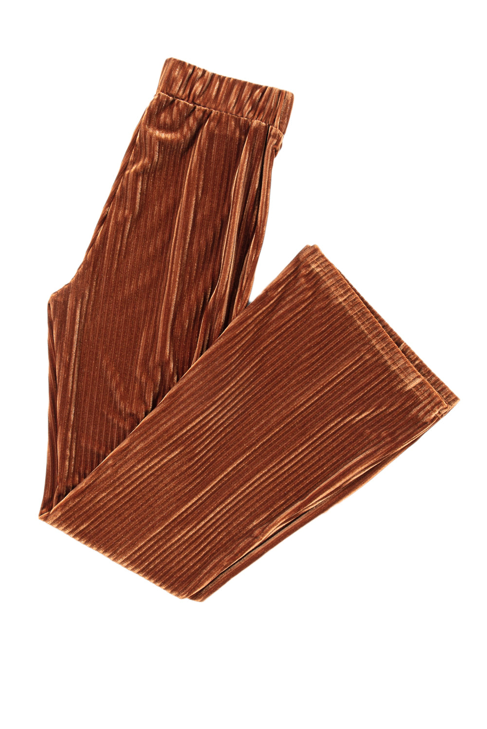Chestnut Solid Color High Waist Flare Pants