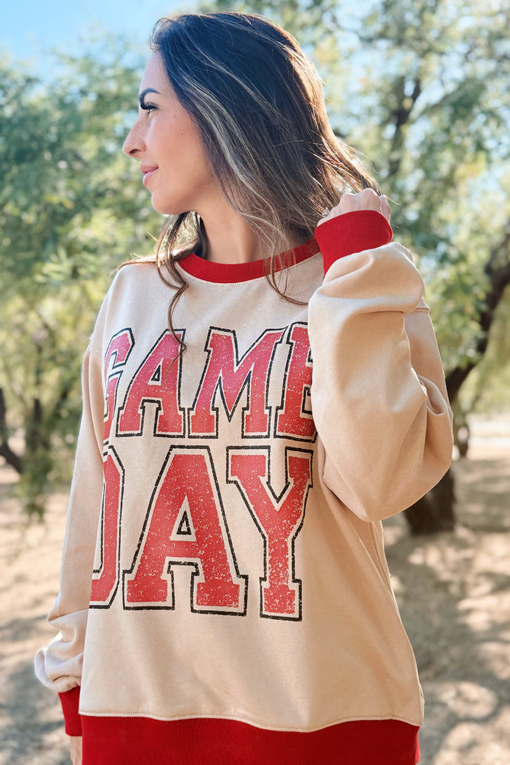 Oatmeal GAME DAY Baggy Sweatshirt
