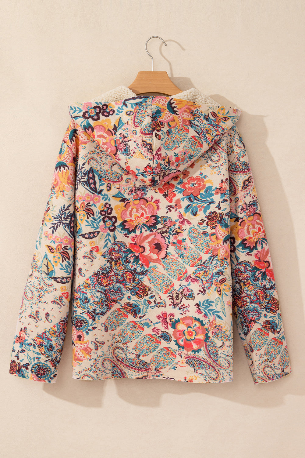 Vintage Paisley Floral Printed Hooded Jacket