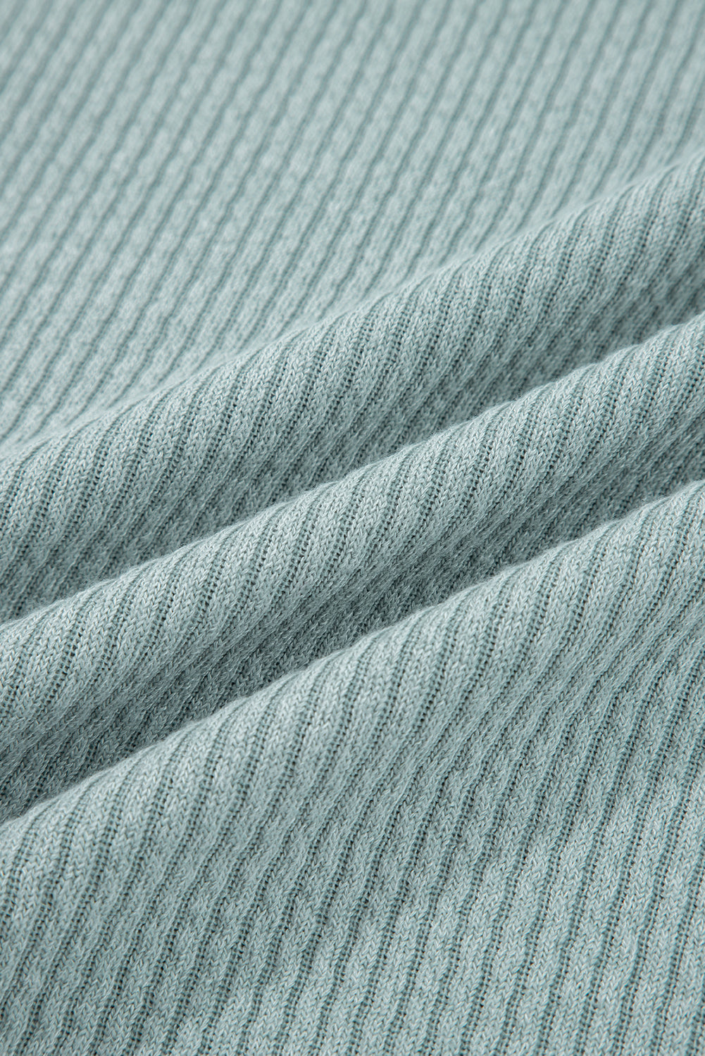 Aqua Ribbed Drop Shoulder Knit Hoodie