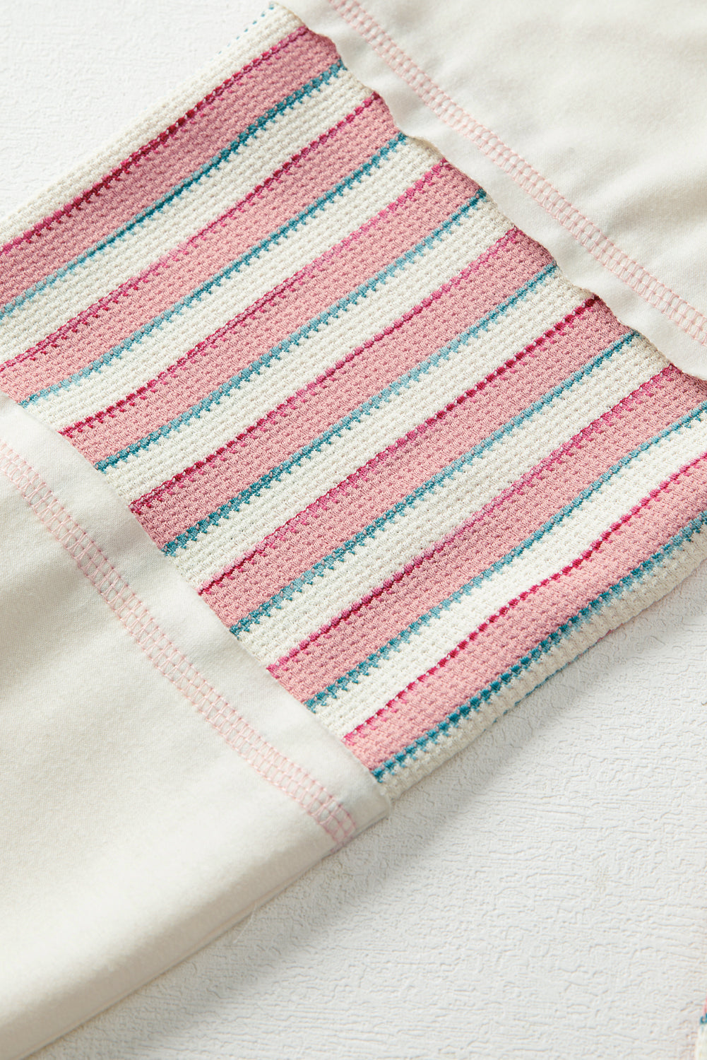 Pink Striped Oversized Pullover Top
