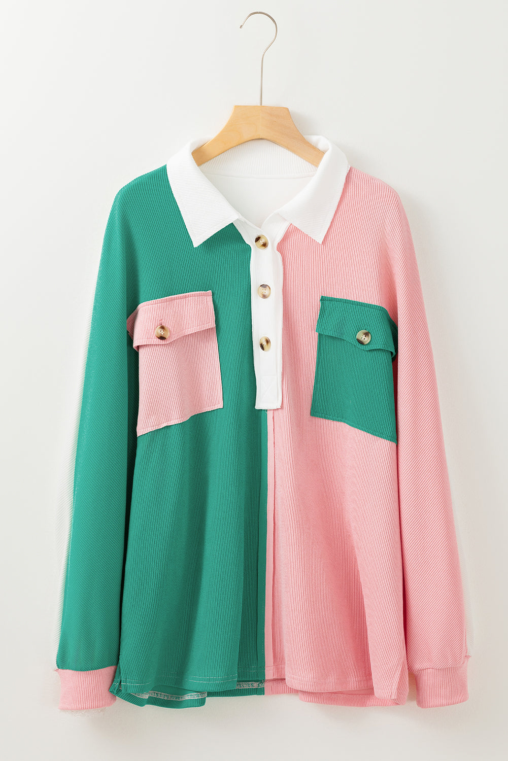 Oversized Henley Sweatshirt