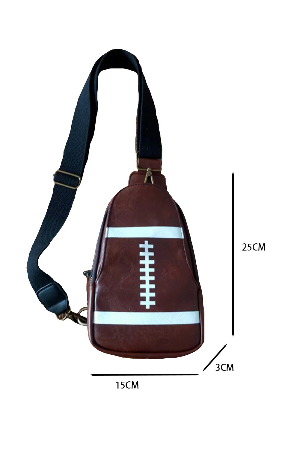 Brown Leather Football Mini Crossbody Bag