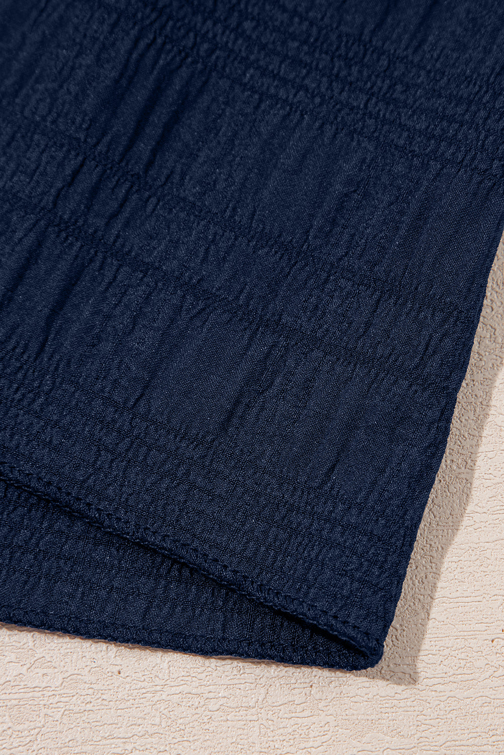 Dirty Blue Ruffle Top and Shirred High Waist Shorts Set