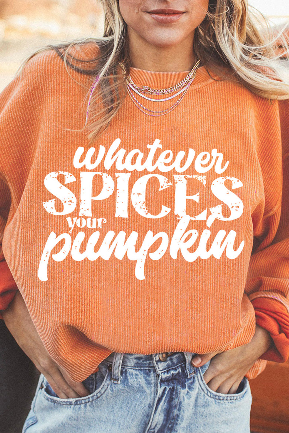 Orange Graphic Sweatshirt
