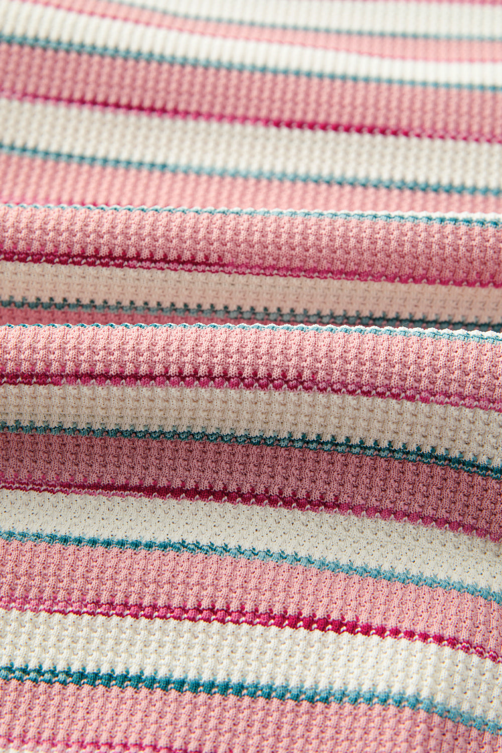 Pink Striped Oversized Pullover Top