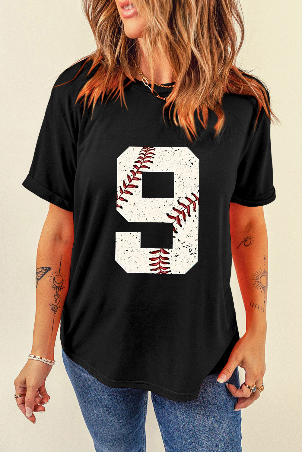 Black Game Day Oversize Tee