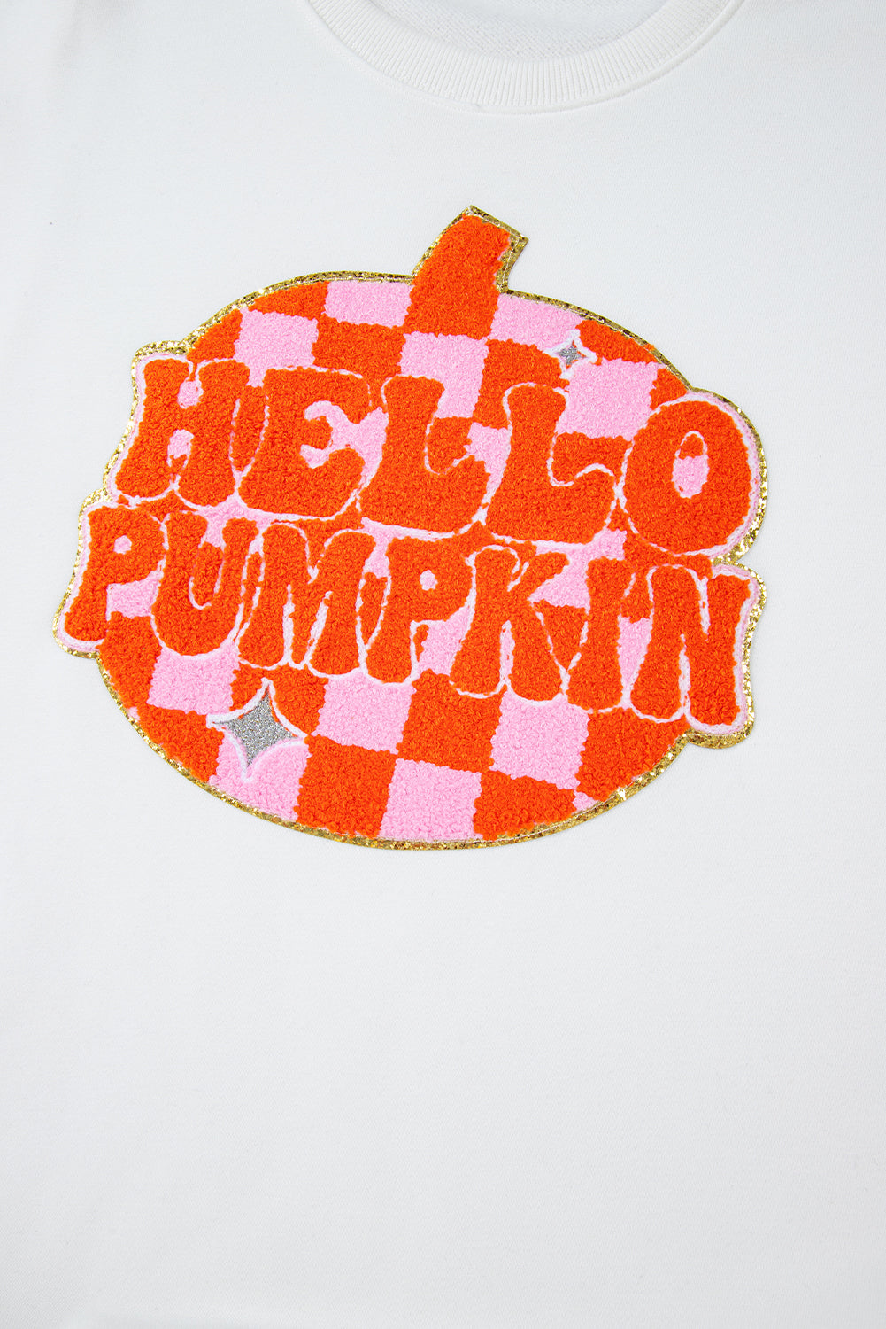 Hello Pumpkin Patched Pullover Sweatshirt