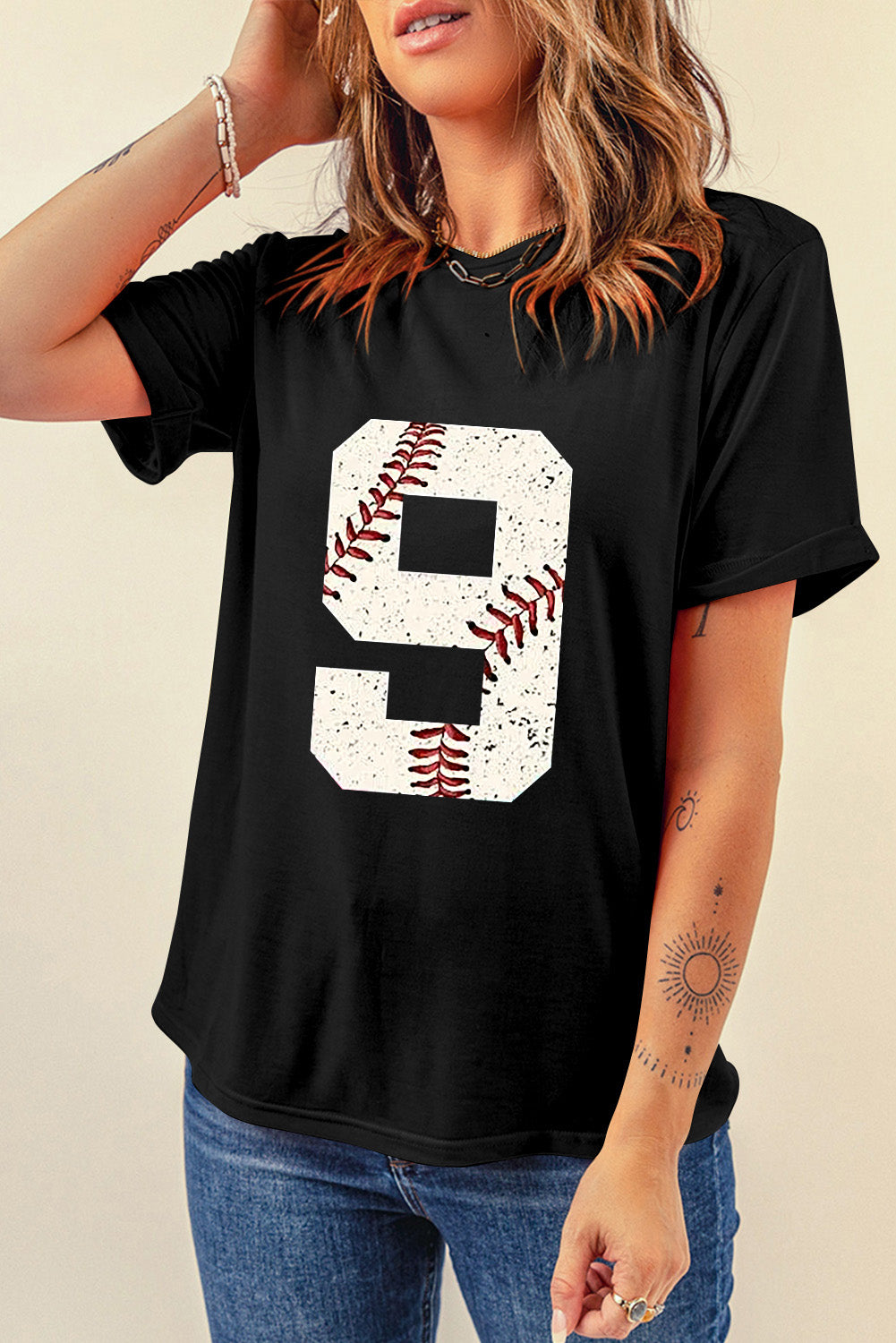 Black Game Day Oversize Tee