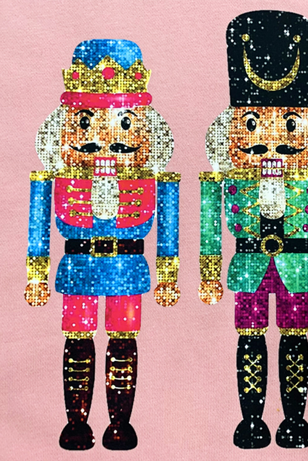 Pink Nutcracker Graphic Drop Shoulder Christmas Sweatshirt