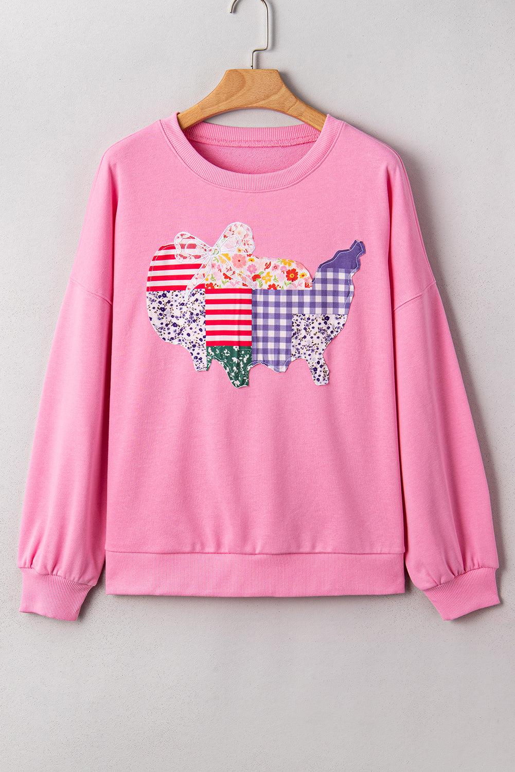 Pink Floral USA Map Sweatshirt
