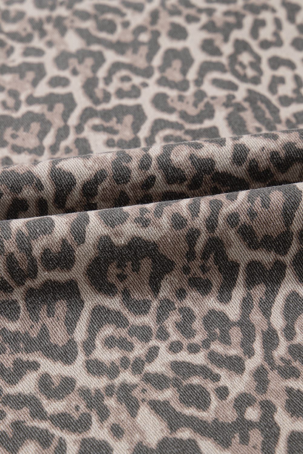 Brown Leopard High Waist Frayed Jeans