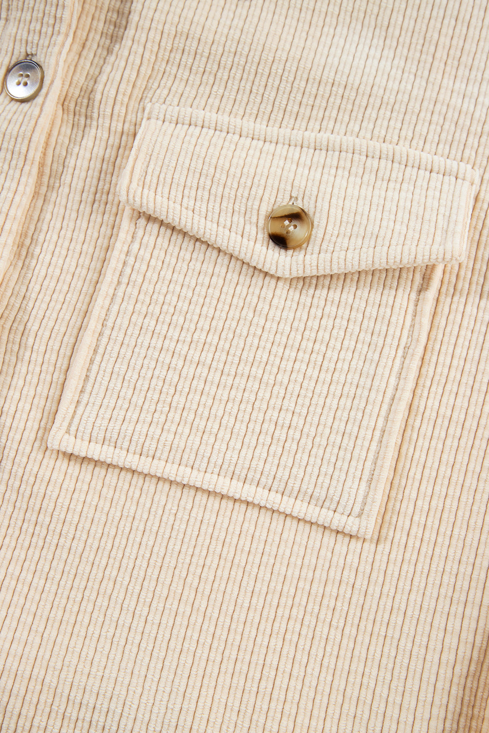 Oatmeal Corduroy Button Up Shacket