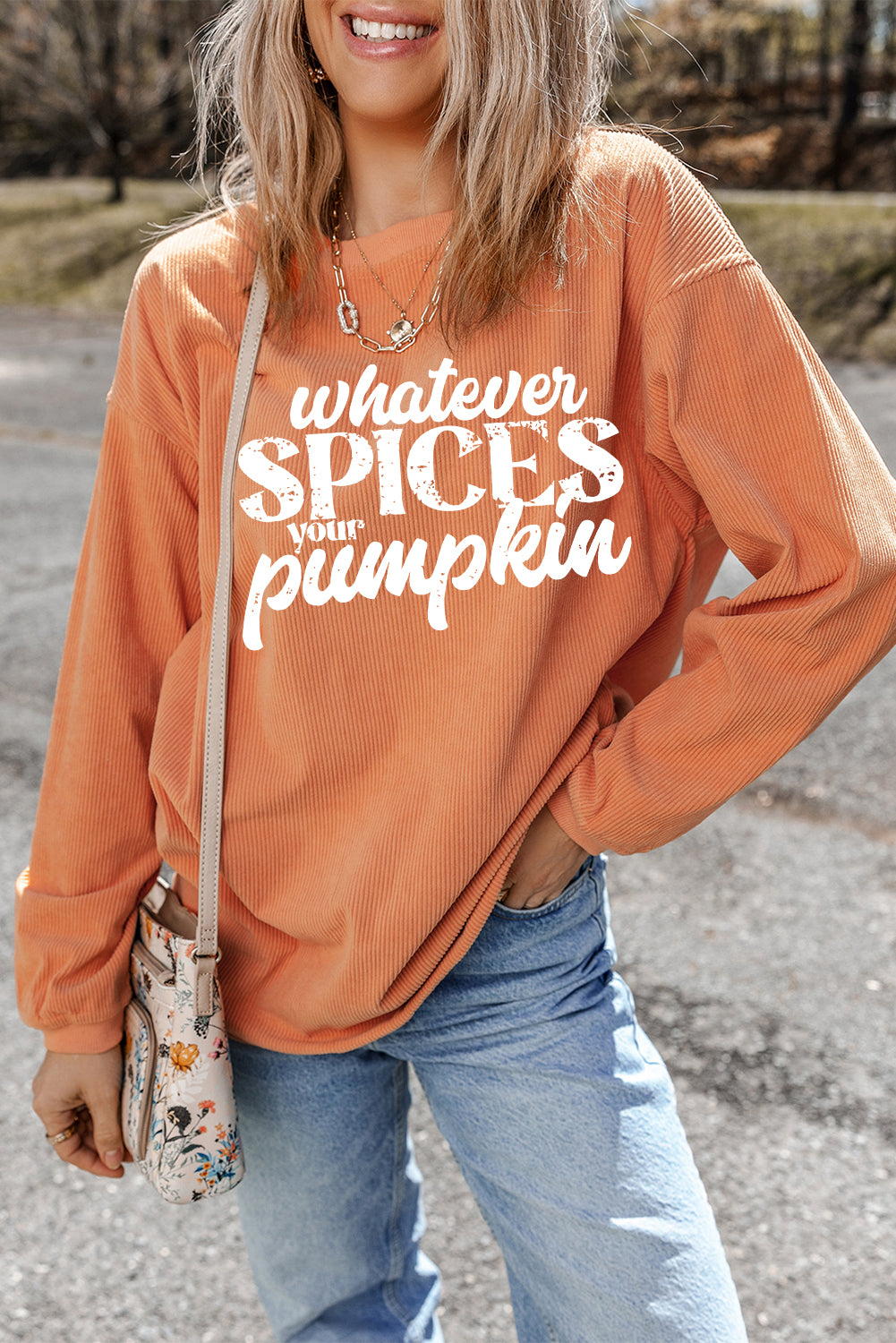 Orange Graphic Sweatshirt
