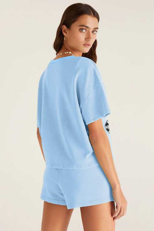 Game Day No.1 Cheer Graphic V Neck Tee and Shorts Set