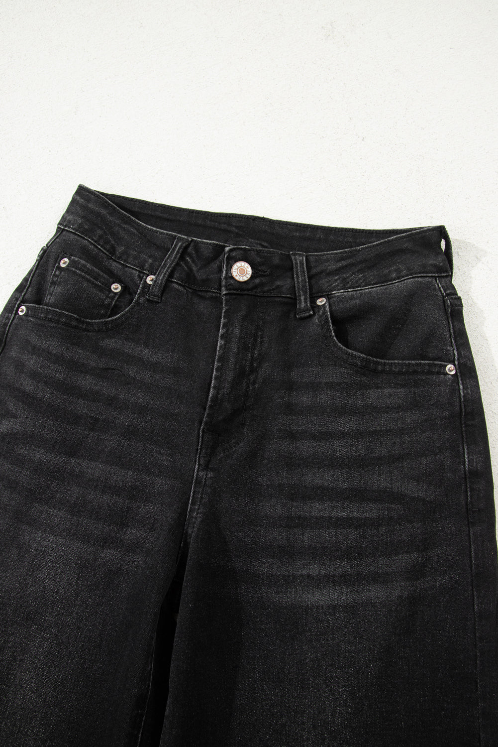 Black Straight Leg Loose High Waist Jeans