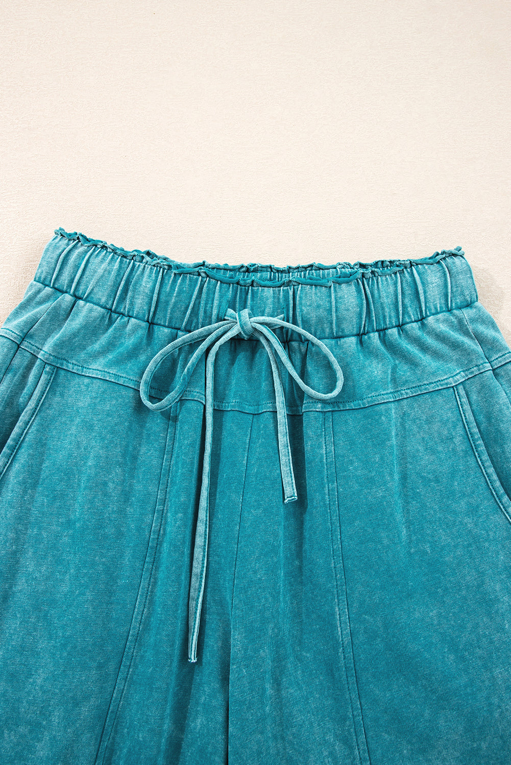 Lapis  High Waist Raw Hem Pants