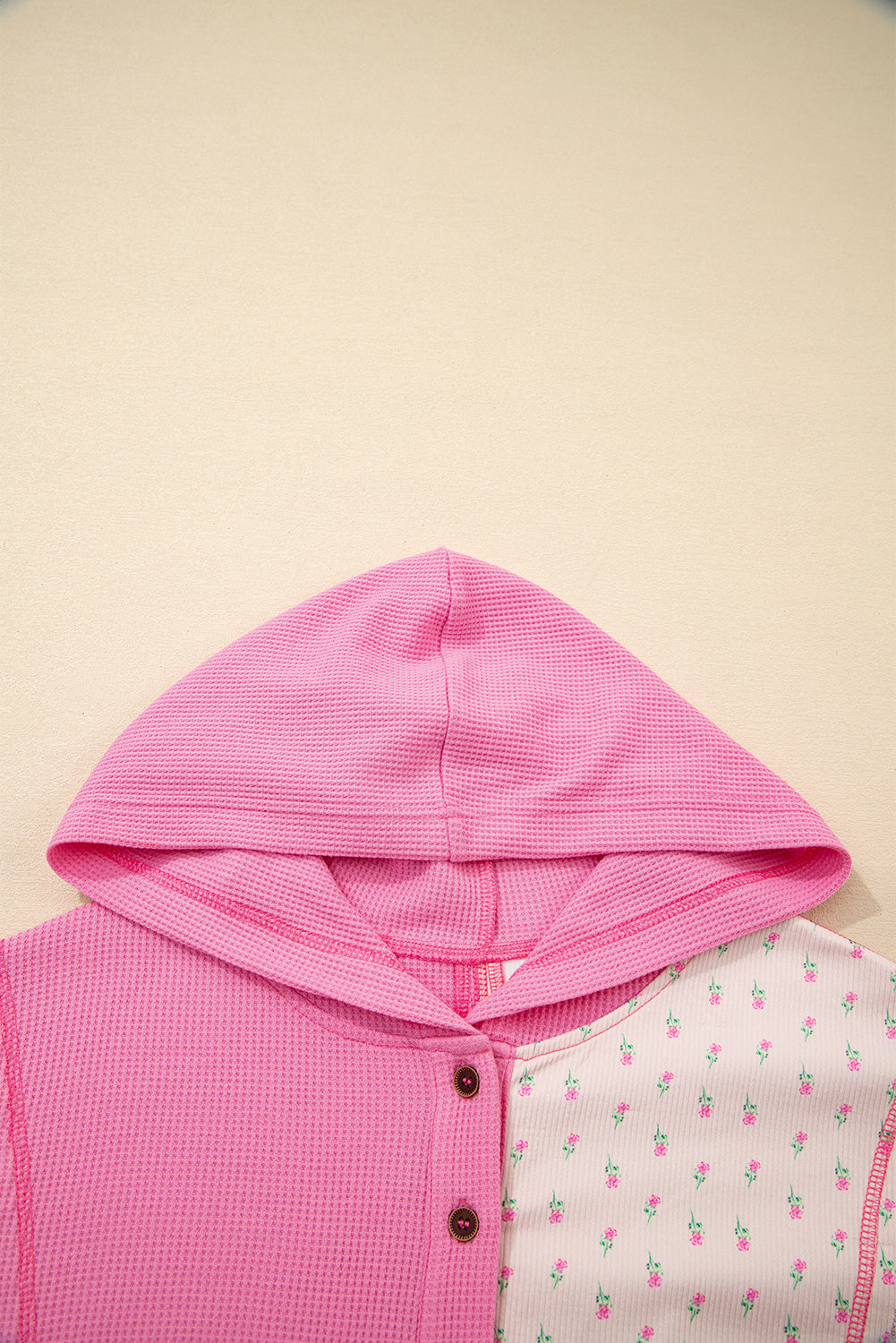 Pink Hooded Oversized Pullover