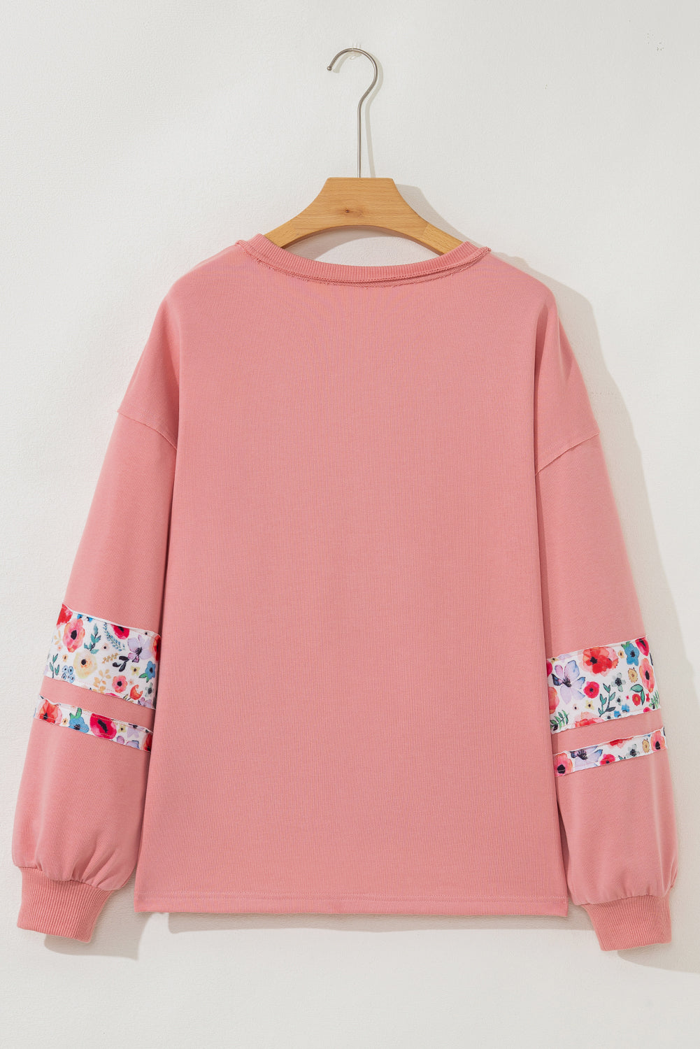 Peach Blossom Flower Drop Sleeve Pullover Sweatshirt