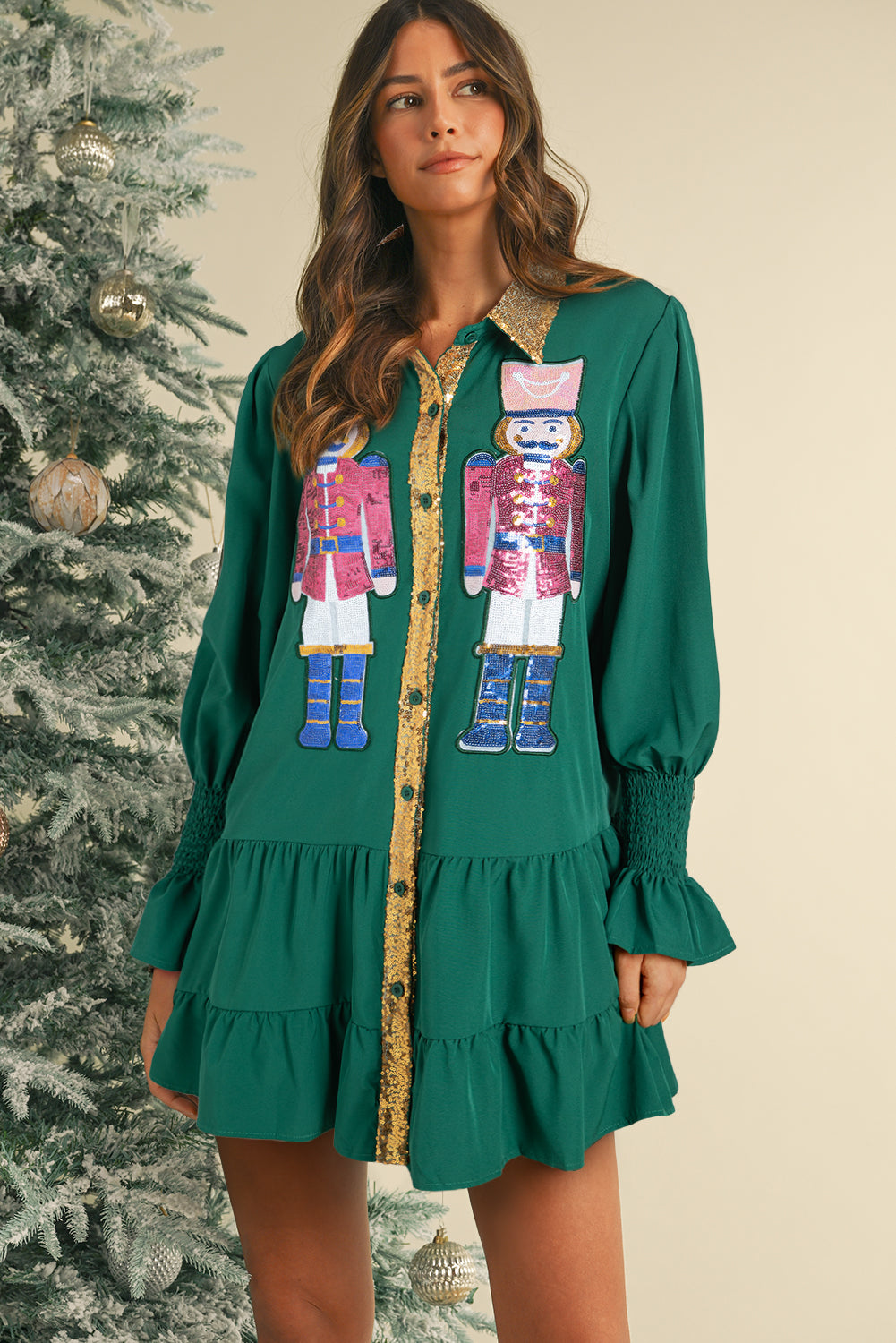 Evergreen Nutcracker Short Dress