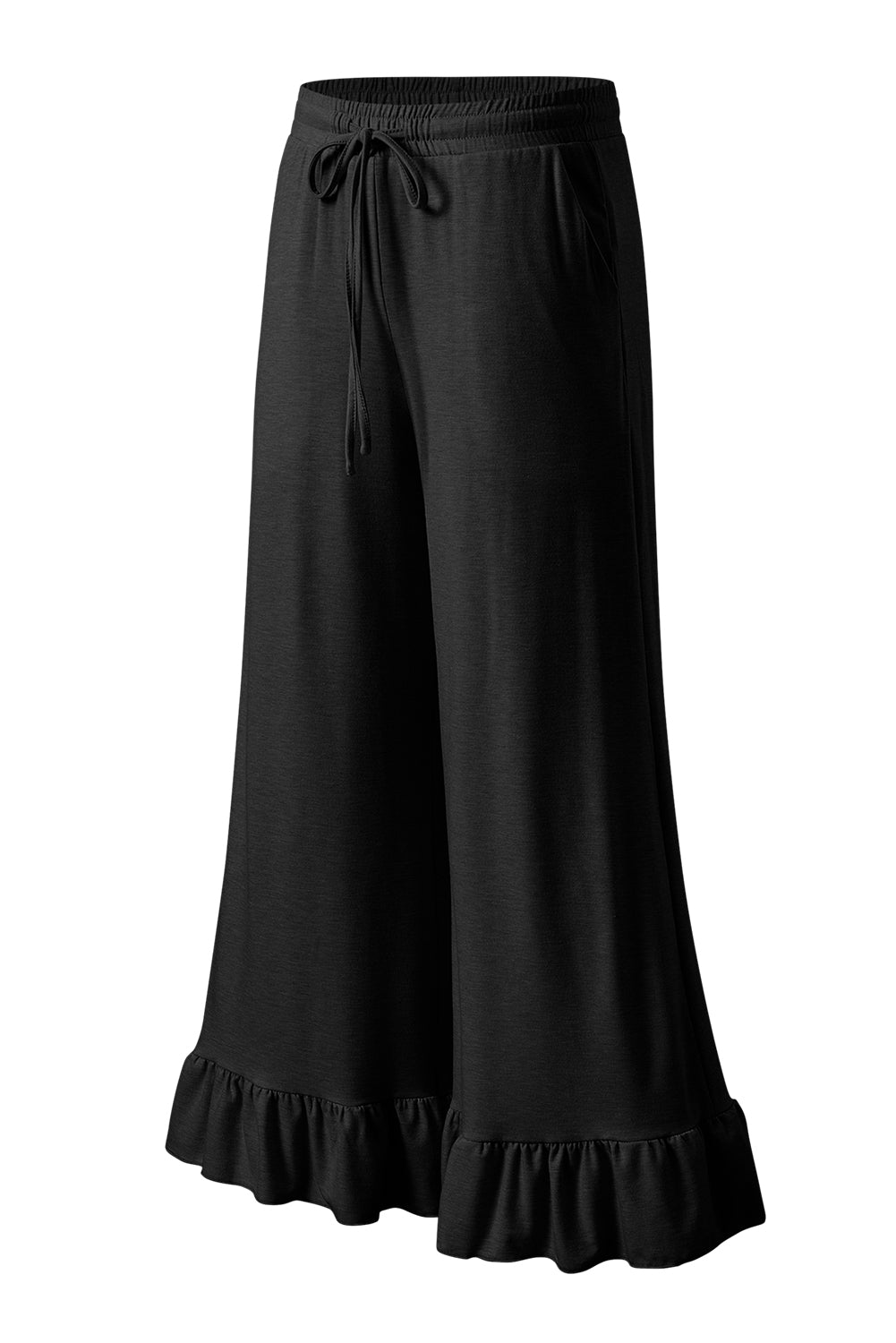 Dune Solid Color Ruffle Wide Leg Pants