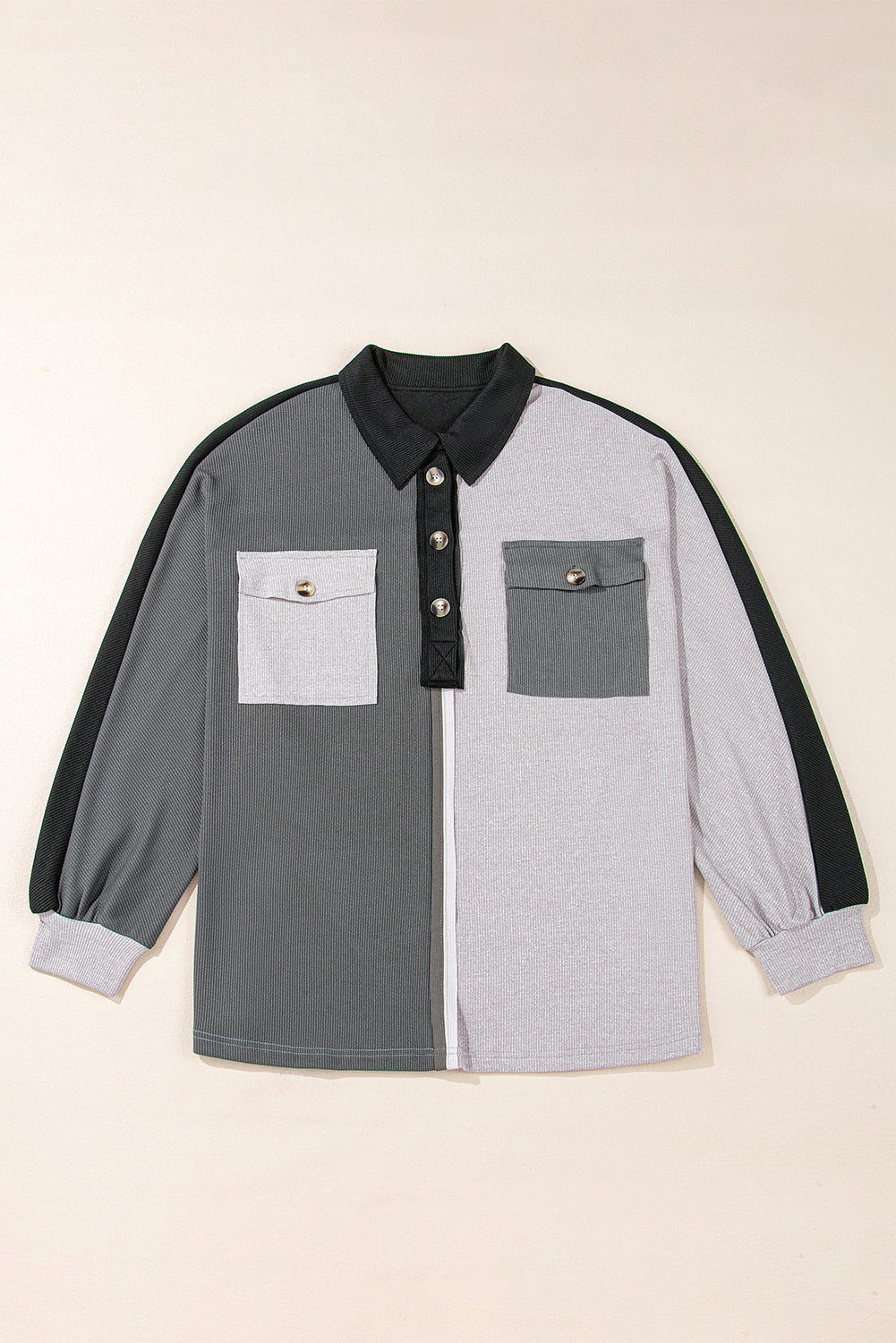 Oversized Henley Sweatshirt
